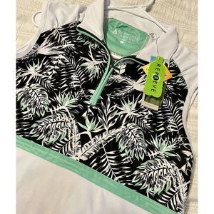 NWT Golf Sleeveless Shirt Large L‎ Bermuda Sands Leaf Print Shirt Top Casual
